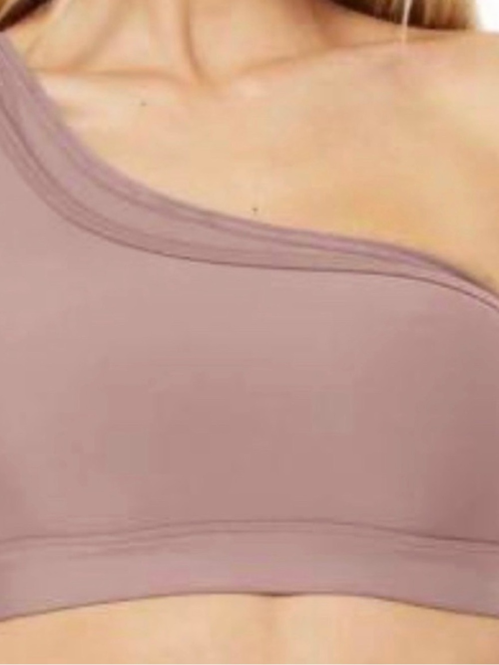 ALO Yoga One-Shoulder Bralette in Dusty Mauve